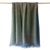 Mohair Throw Blue Brown Khaki Green Mix Diffused Stripe image