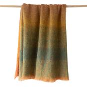 Mohair Throw Green Maple Orange Mix Diffused Stripe image