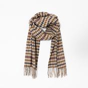 Irish Wool Scarf Medium Camel Check Plaid