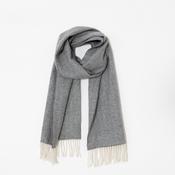 Irish Wool Scarf Medium Grey Herringbone image