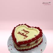 Vintage Red &amp; White Birthday Cake