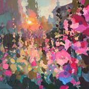 Hollyhocks in Pink image