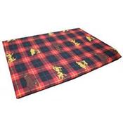 Cushioned Flat Red Tartan Dog Bed