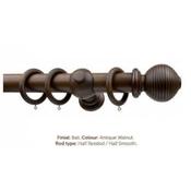 Milan 63mm Antique Collection Antique Walnut with Smooth/Reeded Finish Ball End