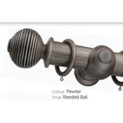 Milan 63mm Antique Collection Pewter with Smooth/Reeded Finish Ball End