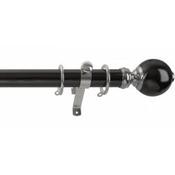 Eclipse 35mm Black Nickel &amp; Chrome Ball End Smooth Reeded Pole Set