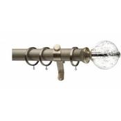 Vogue 50mm Antique Brass Smooth Reeded Pole Collection Complete Set Glass Bubble End