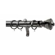 Vogue 50mm Black Nickel Smooth Reeded Pole Collection Complete Set Urn End