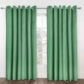Midnight Velvet Thermal Blackout Eyelet Curtains - Green image