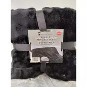 Black Bubble Mink Blanket 150 cm x 200 cm Double