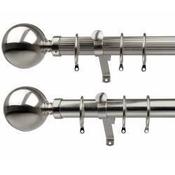 Viscount Half Reeded 28mm Brushed Steel Ball End