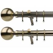 Viscount Half Reeded 28mm Antique Brass Ball End