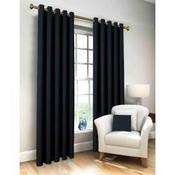 Lunar Black Blackout Eyelet Curtains image