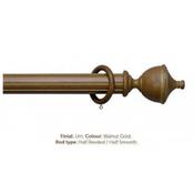 Milan 50mm Antique Collection Walnut Gold with Smooth/Reeded Finish Urn End