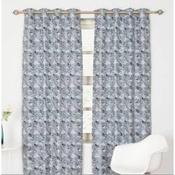 Festival Blue Navy Eyelet Curtains image