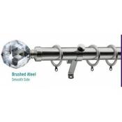 Viscount Half Reeded 28mm Brushed Steel Crystal End