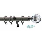 Viscount Half Reeded 28mm Antique Silver Crystal End image