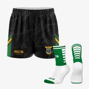 Finuge GAA Black / Green / Gold Training Shorts &amp; Socks image