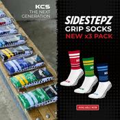 Multi-Colour Pack of 3 KCS SideStepz Grip Socks