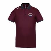 Mullingar Cricket Club KCS Two-Tone Piqué Polo - Burgundy / Black image