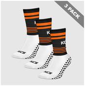 Irish Rail Pack of 3 KCS SideStepz Grip Socks - White / Black / Orange