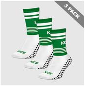 Limerick Masters Pack of 3 KCS SideStepz Grip Socks - White / Green
