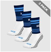 Simonstown Gaels GFC Pack of 3 KCS SideStepz Grip Socks - White / Navy / Sky