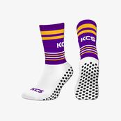 Grattan Ladies Longford KCS SideStepz Grip Socks - White / Purple / Gold image