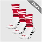 Edenderry GAA Pack of 3 KCS SideStepz Grip Socks - White / Red / Black