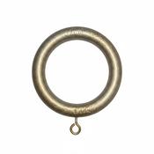 Silver Gold Wooden 35mm Curtain Rings - Pack of 6