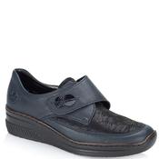 Rieker Ladies Navy Blue Combi Leather Shoes image