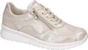 Waldlaufer Ladies Shiny Beige Leather Sneakers