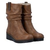 Rieker Ladies Brown Wedge Boots image