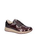 Waldlaufer Ladies Dark Burgundy Patent Leather Sneakers image