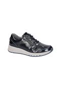 Waldlaufer Ladies Dark Navy Patent Leather Sneakers image