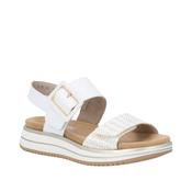 Remonte Women's White and Gold  Leather Sandals