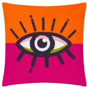 All Eyes On You Orange and Pink Boucle Polyester Filled Cushion