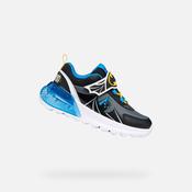Geox Batman Black and Sky Blue Light Up Sneakers image