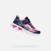 Geox Girls Navy and Fuchsia Light Up Sneakers image