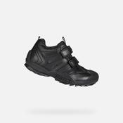 Geox Boys Black Leather School Shoes