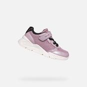 Geox Girls Sparkly Dark Rose and Black Sneakers
