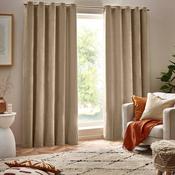 Heavy Natural Chenille Room Darkening Eyelet Curtains