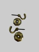 Antique Brass Tie Back Hook with Octagonal Plate - 1 Pair image