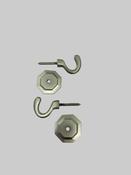 Satin Nickel Tie Back Hook with Octagonal Plate - 1 Pair image