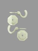 Cream Tie Back Hook with Octagonal Plate - 1 Pair image