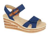 Ladies Navy Denim Wedge Sandals