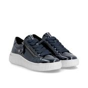 Remonte Ladies Waterproof Patent Navy Vegan Sneakers image