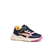 Geox Girls Navy and Light Rose Sneakers