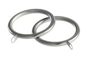 Chrome Brushed Silver Curtain Rings with Nylon Insert - Pack of 10