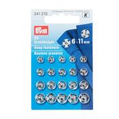 Prym Silver Snap Fasteners 6-11mm